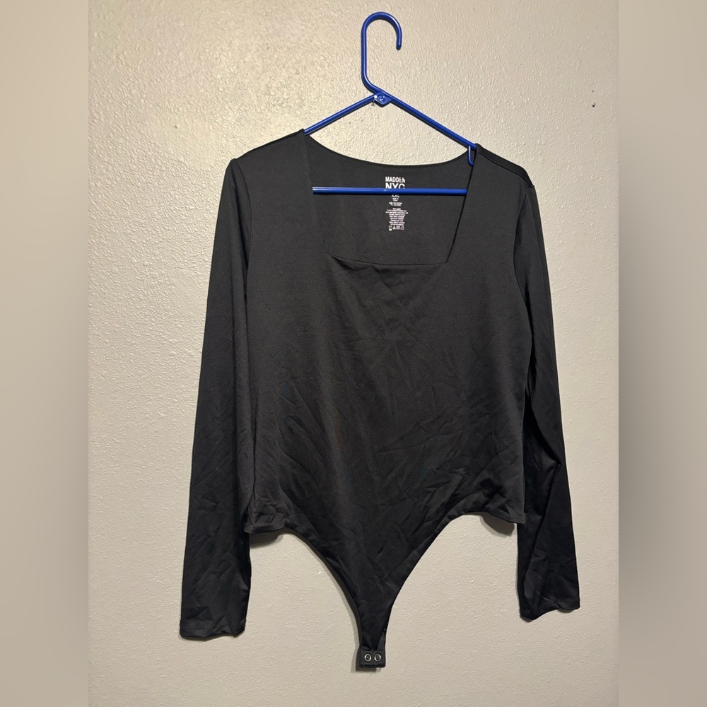 NYC Black Long Sleeve Bodysuit
